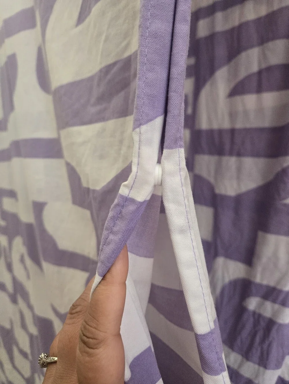 (Retired) IKEA BERGHEMLOCK Lavender and White Geometric Duvet Cover Set